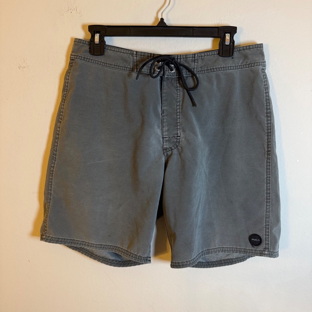 RVCA Mens Gray Board Shorts Stretch Surf Swim Trunks Size 31‎ Gray Charcoal